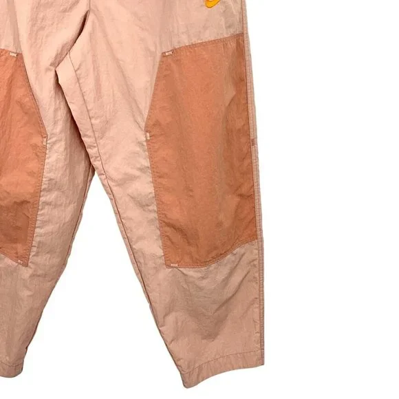 Nike Size L Athletic Pants Joggers Pink Drawstring 100% Nylon Baggy Women's - Picture 3 of 7